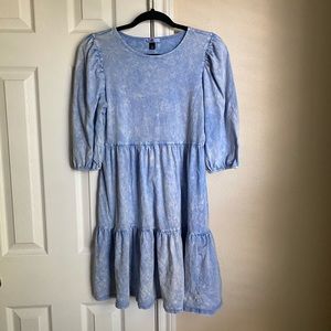Juniors tiered denim dress